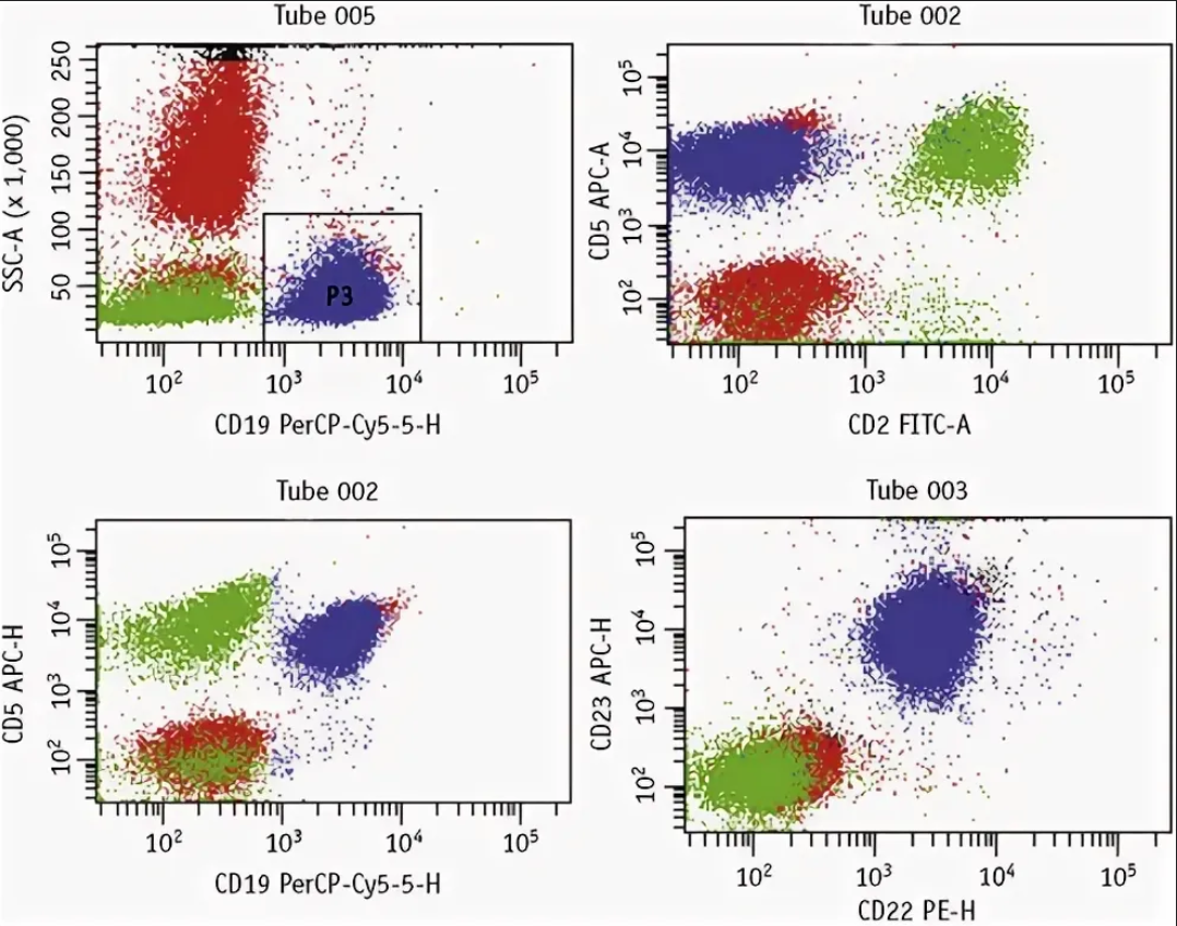 Immunophenotyping of lymphocytes (CD3, CD4, CD8, NK, etc.)